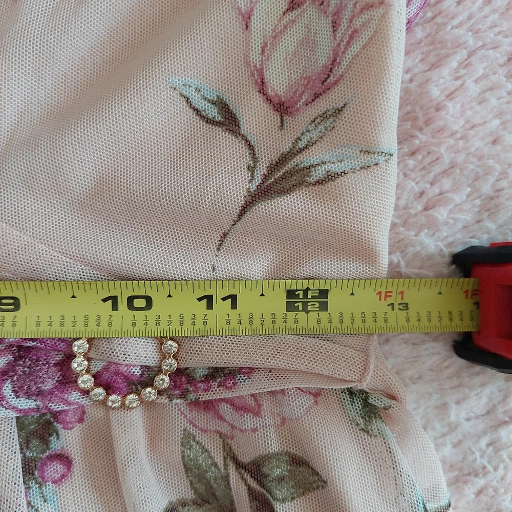 ALEXA B Nites Sheer Lined Pink Floral Maxi Dress Size‎ 4P - Picture 8 of 9